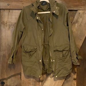 Army Green Hooded Lightweight Jacket